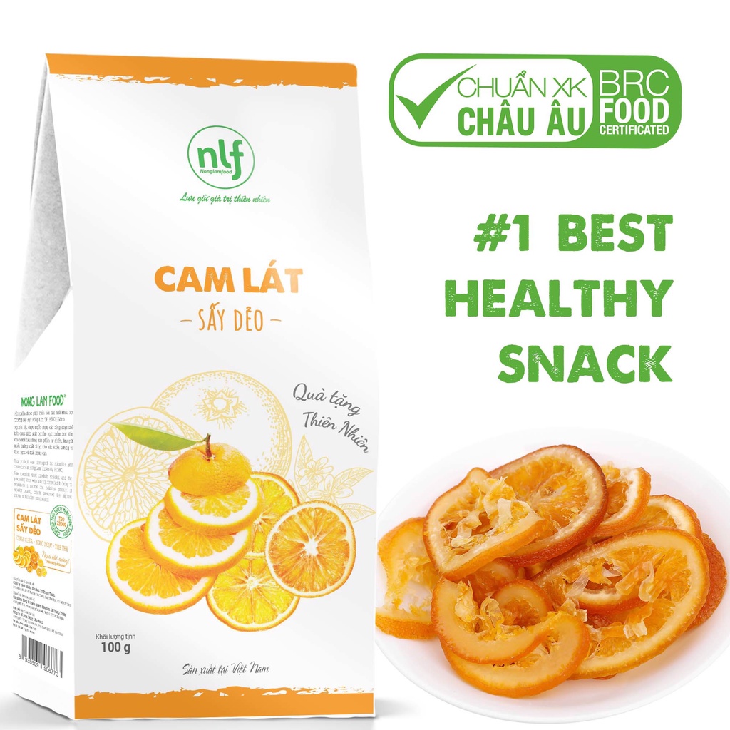 Cam lát sấy dẻo 100g Nông Lâm Food trái cấy sấy,snack ăn kiêng ,giảm cân,bổ sung các chất dinh dưỡng cho cơ thể