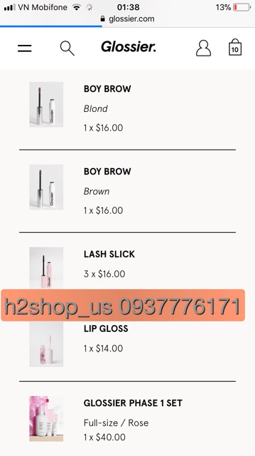 Gom order set dưỡng da Glossier