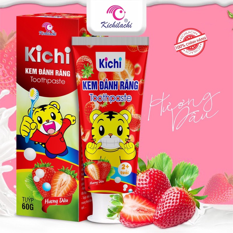 Kem Đánh Răng Cho Bé Nuốt Được Kichilachi , Bảo Vệ Răng Nướu Toàn Diện, Tuýp 60gr