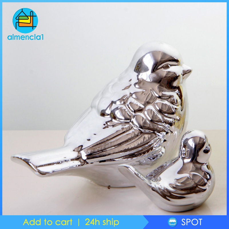 [ALMENCLA1]Ceramic Bird Magpie Shaped Ornament Decorative Accent Piece Desktop Decor L