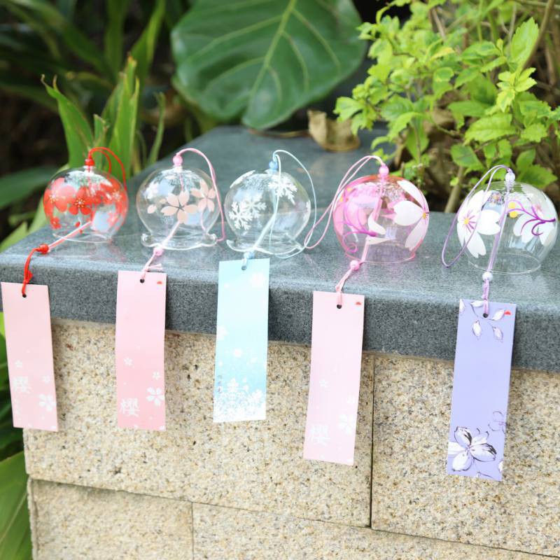 Chuông gió thủy tinh Furin mẫu HOA HƯỚNG DƯƠNG pha lê quà tặng Nhật Bản trang trí bàn học trang trí nhà cửa đẹp