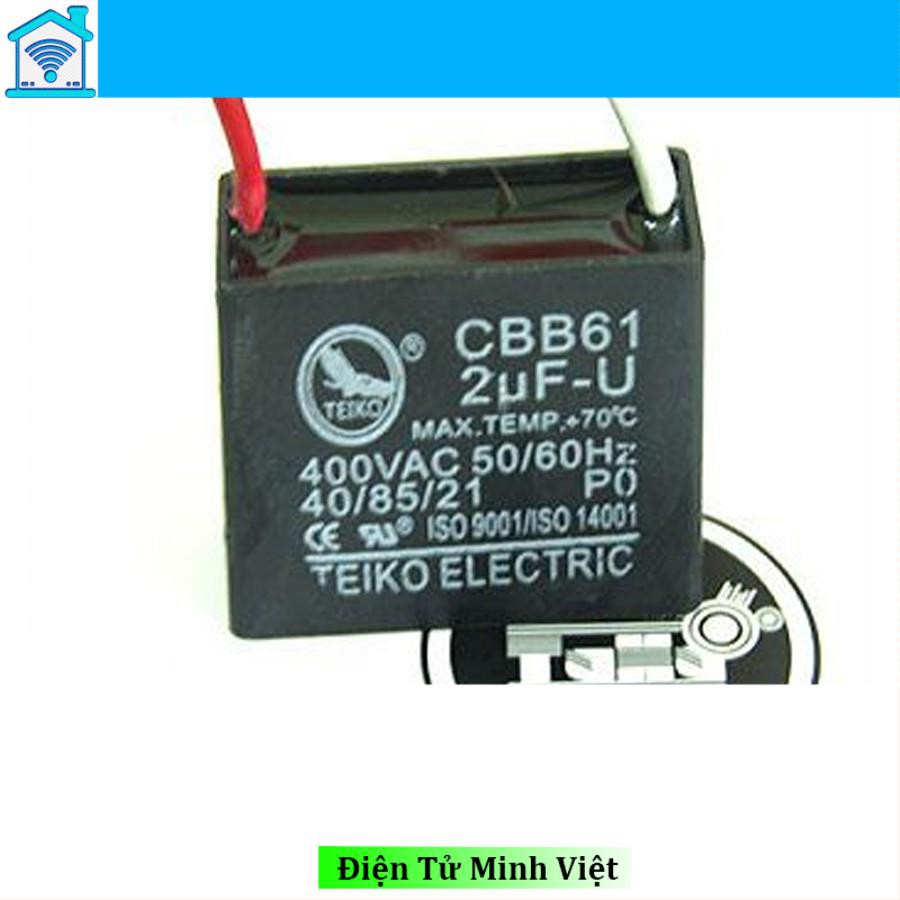 Tụ 2uf 400VAC - Tụ quạt bàn - Tụ quạt treo - Tụ quạt tản 50/60HZ