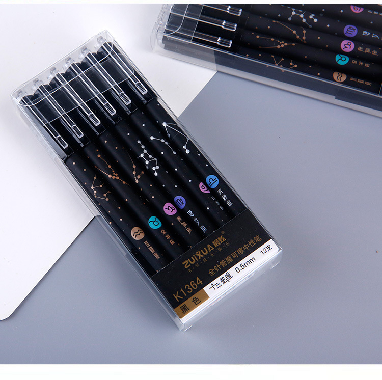 Set 12 bút mực gel xóa được mực xanh dương / đen tiện dụng chất lượng cao