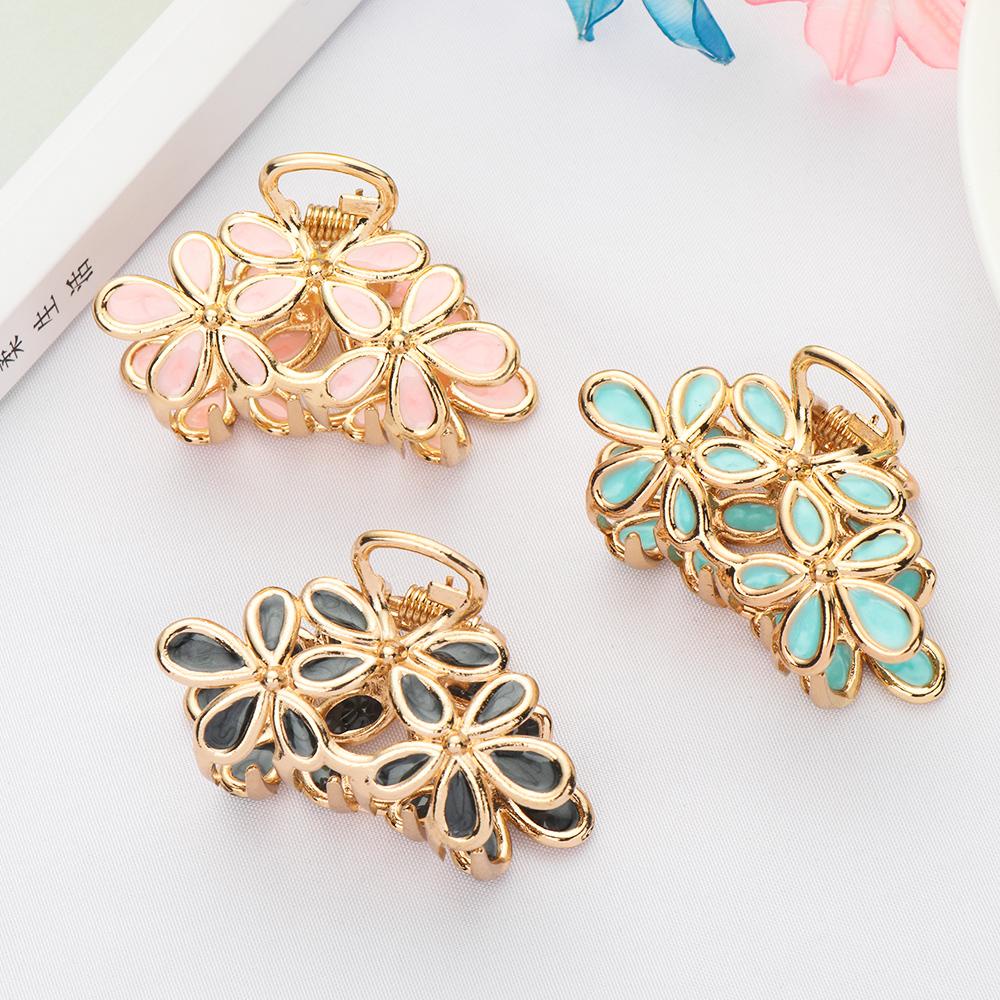 Kẹp Tóc Càng Cua Đính Hoa Chống Trượt Trang Trí Tóc Đẹp Mắt