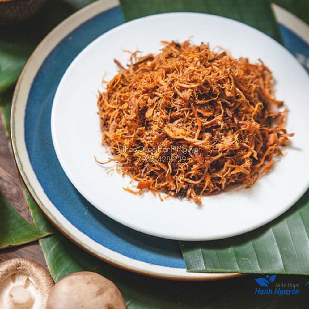 Chân nấm hương khô làm ruốc 100g (Loại 1, trắng, thơm, sạch) - Thảo Dược Hạnh Nguyên