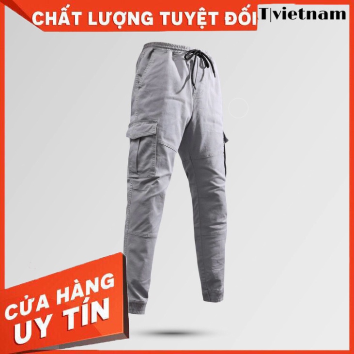 Quần Kaki Jogger Túi Hộp Nam - BAT|vietnam Thiết Kế Trẻ Trung Tính Thiết Kế Lưng Thun Cao Cấp 3 Màu Đen Ghi Xám - Hàng n