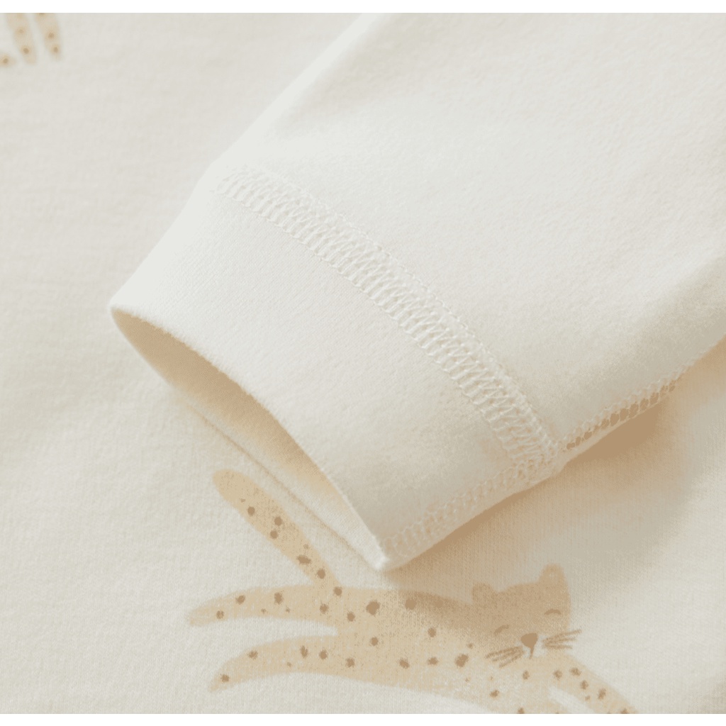 Bodysuit CAO CẤP Cho Bé 100% Cotton Hoạ Tiết Con Báo