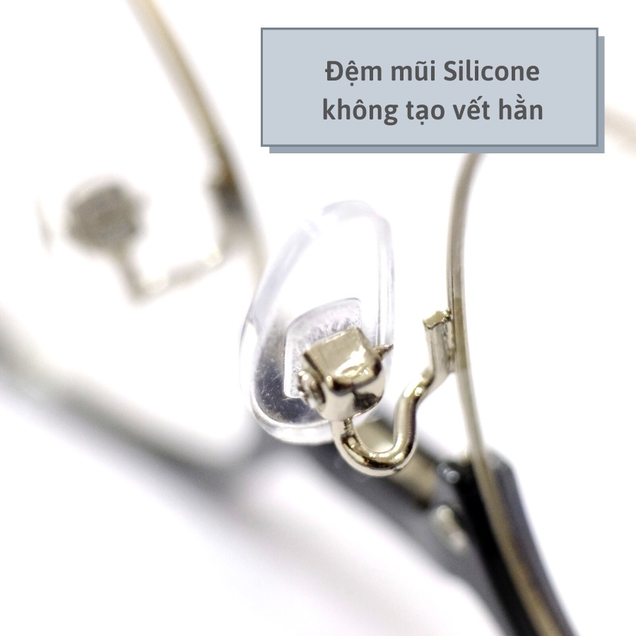 Gọng kính cận mắt tròn nam nữ KÍNH THUỐC SỐ 1 kim loại nửa viền nhựa TR90 màu sắc thời trang 2736