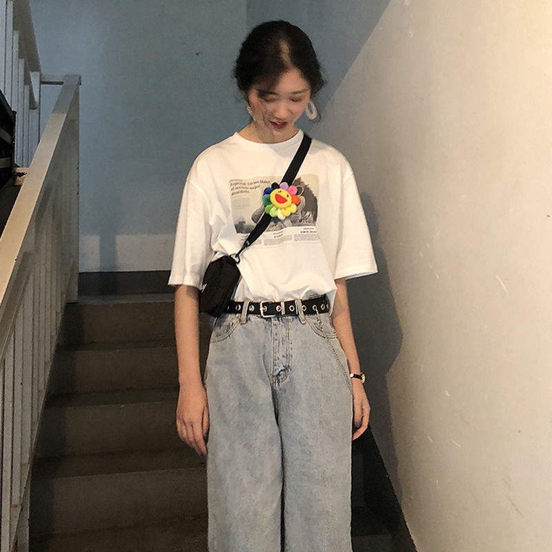 Thắt lưng đen phong cách Punk thiết kế đơn giản kèm dây đeo sợi xích thời trang