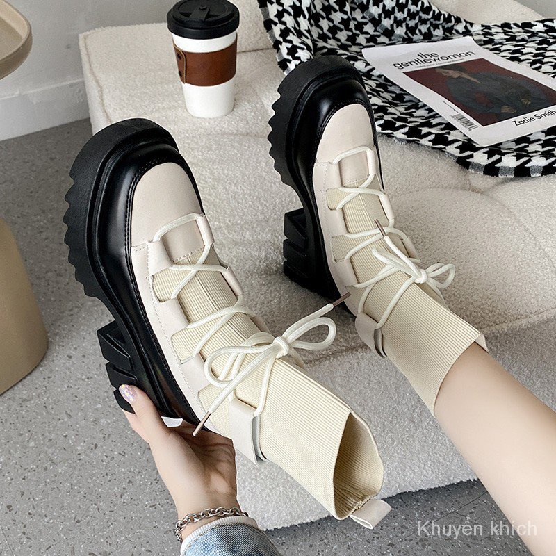 Giày boot cao gót thiết kế mới thời trang mùa thu dành cho nữ 2021