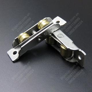 Bộ 2 bánh xe đôi rộng 16mm cho cửa trượt-cửa lùa inox không gỉ, dùng cho cửa lùa nhựa, nhôm, thép
