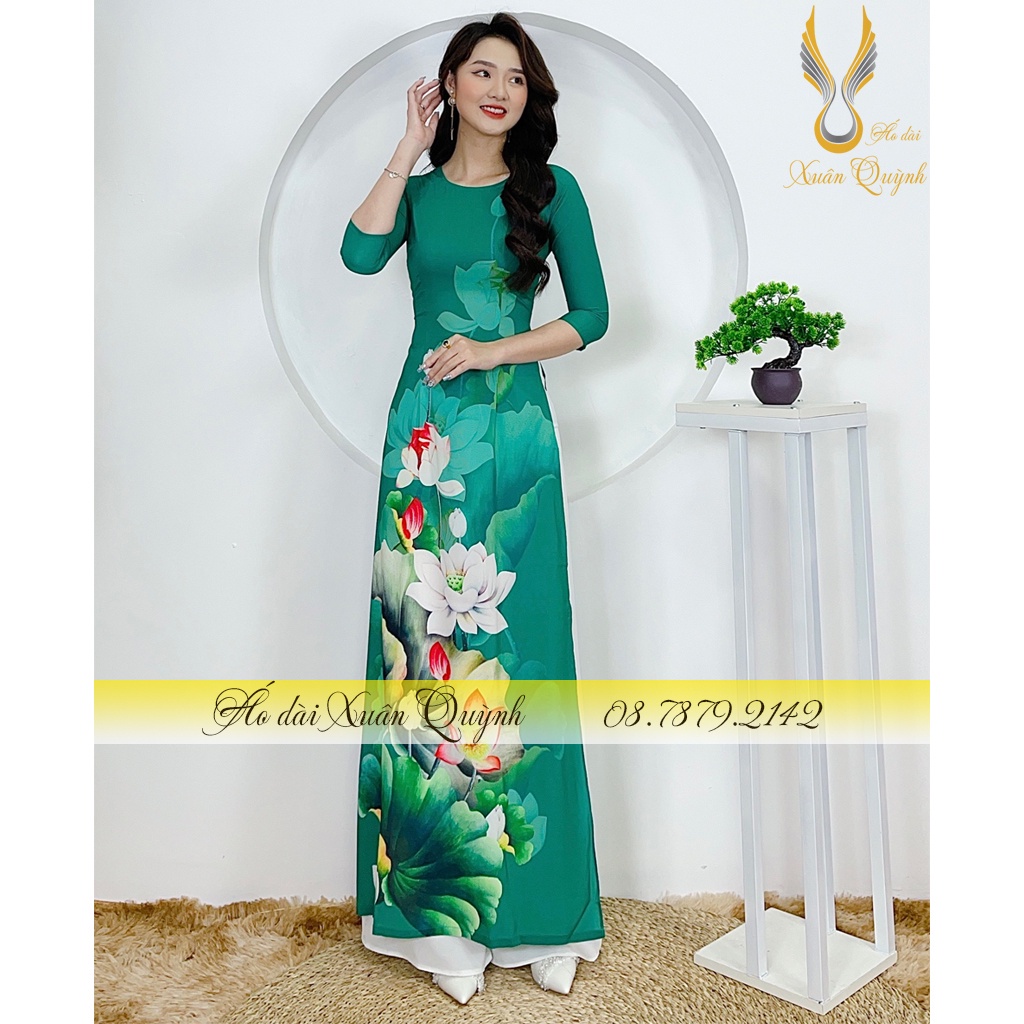 Mẫu áo dài hoạ tiết đẹp