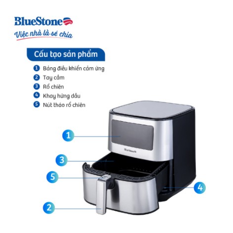 Nồi chiên không dầu điện tử BlueStone 5.5L AFB-5878