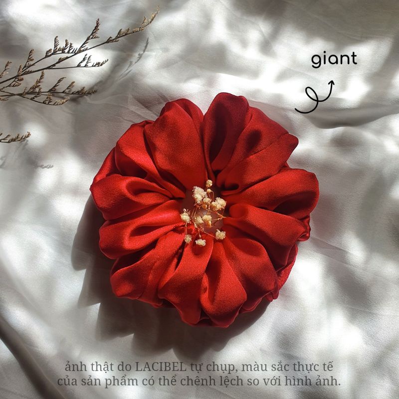Scrunchies LACIBEL lụa satin, buộc tóc vải handmade 100%