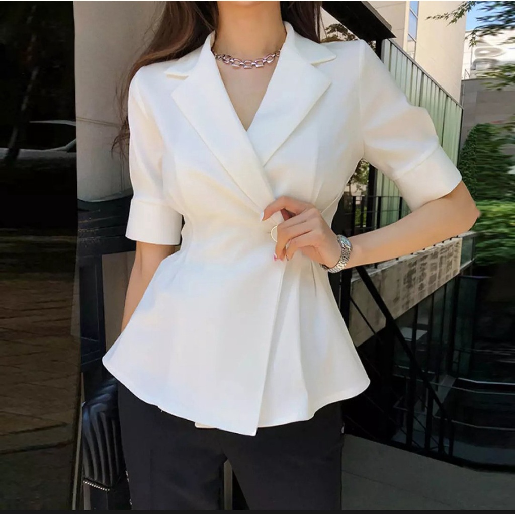 [HCM]Áo Khoác Vest Blazer Một Nút Dáng Dài Thanh Lịch_[Giá gốc tận xưởng]