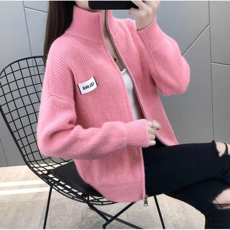 Áo Khoác Cardigan Dệt Kim Dáng Rộng Ngắn Thời Trang Thu Đông Hàng Mới Dành Cho Nữ 2021