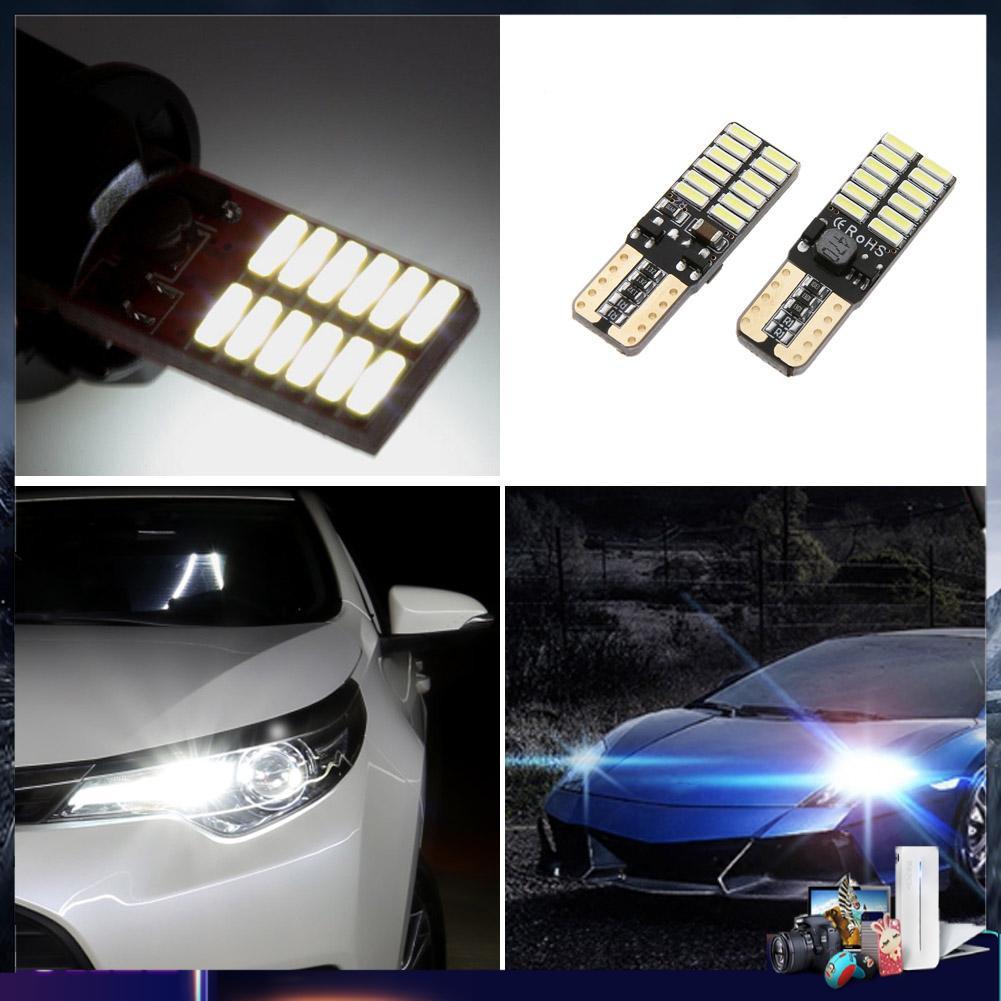 Set 2 bóng đèn LED T10 4014 24 SMD cho đèn bảng số xe hơi