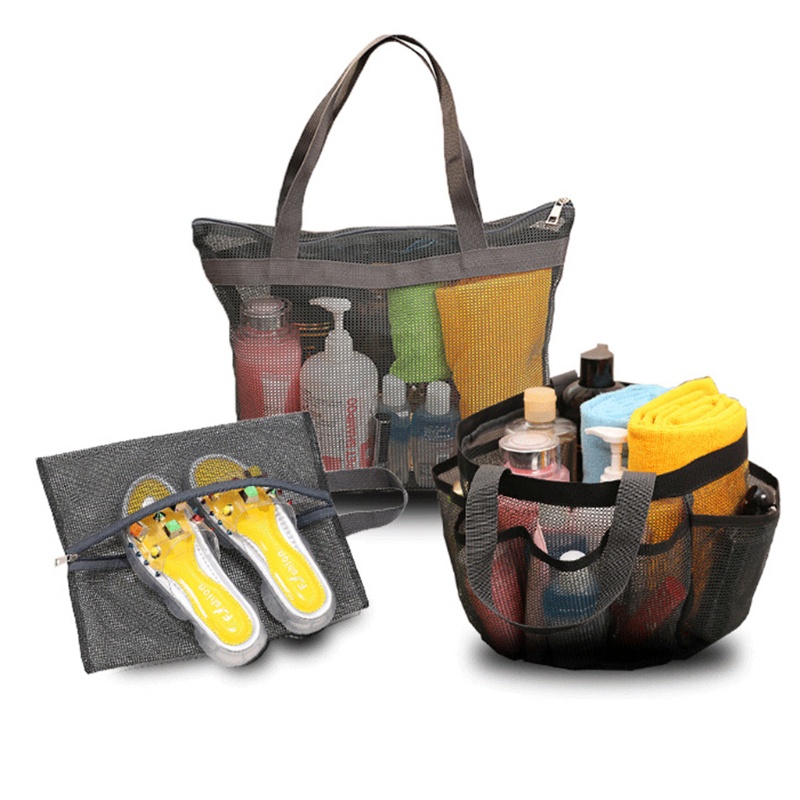 Túi Lưới Đựng Giày Dép Nhà Tắm Nhanh Khô Có Hai Tay Cầm Tiện Dụng