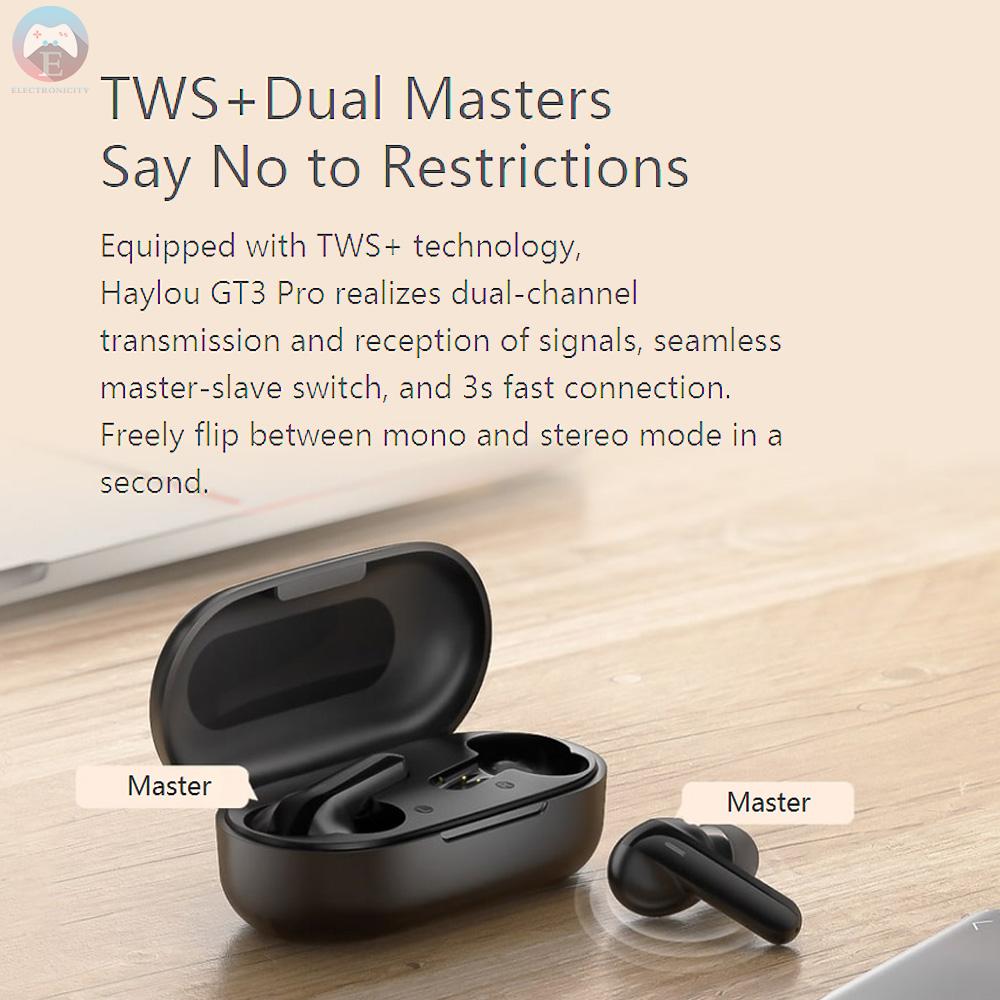 Ê Haylou GT3 Pro TWS+ BT5.0 Wireless Earphones In-Ear Earbuds with Touch Control/Knowles Balanced Armature Driver/Intelligent Noise Reduction/Binaural HD Call/IPX4 Waterproof Headset Compatible with Andriod iOS BT Phones