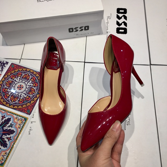 Giày hở eo 7cm gót sơn