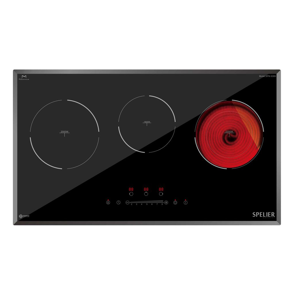 Bếp điện từ Spelier SPM-938H - Bếp âm 78cm x 45cm, màu đen, công nghệ cảm ứng từ + hồng ngoại