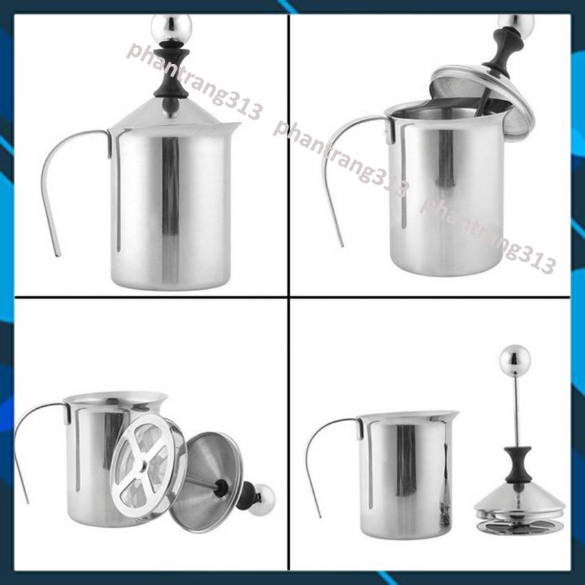 Ca đánh sữa lạnh, tạo bọt café, capuccino, latter art bằng inox cao cấp, siêu bền đẹp 400ml, 800ml  - phantrang313