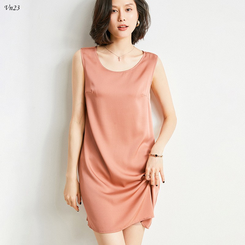 váy ngủ lụa(FREESHIP)Đầm ngủ  đầm mặc nhà thanh lịch chất liệu lụa hàn cao cấp, mát, mềm mịn không nhăn vn23 | BigBuy360 - bigbuy360.vn