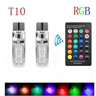 Set 2 Bóng Đèn LED T10 W5w 501 7 Màu Chống Thấm Nước Kèm Phụ Kiện Chuyên Dụng Dành Cho Ô Tô