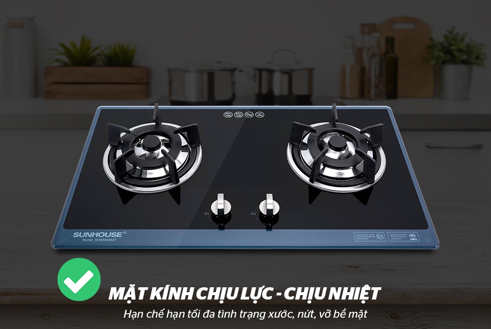 BẾP GAS ÂM Sunhouse SHB5548MT mới,tiết kiệm gas,Đầu hâm, Dễ vệ sinh, Đánh lửa IC nhanh, nhẹ