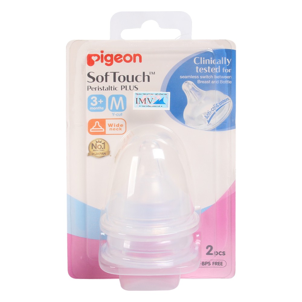 Núm ty siêu mềm CR Pigeon, size M, 3m+