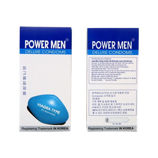 Bao cao su Power men Viagra, bao cao su siêu mỏng kéo dài thời gian quan hệ