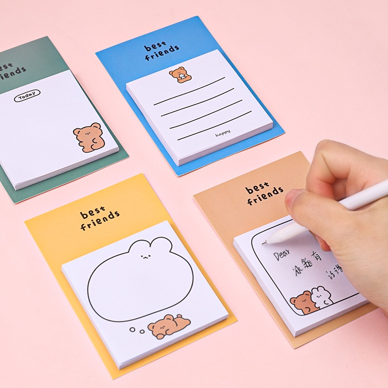 Set 30 Giấy Ghi Chú Họa Tiết Gấu Dễ Thương Sáng Tạo