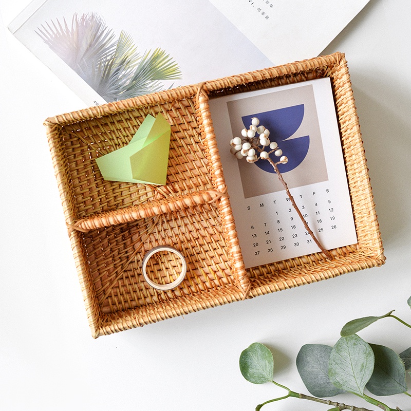 Khay mứt mây đan BAMBOOO ECO đựng đồ đa năng thân thiện môi trường