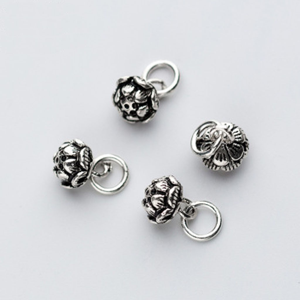 Charm bạc hoa sen đặc treo