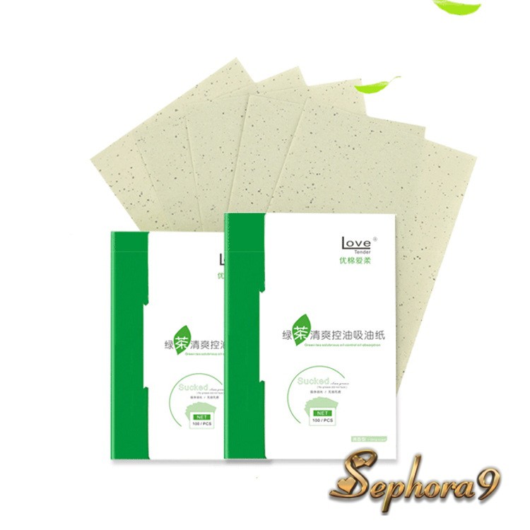 Giấy thấm dầu than hoạt tính và trà xanh Love tender | BigBuy360 - bigbuy360.vn