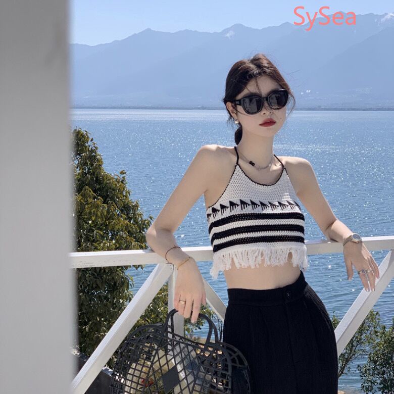 Áo Hai Dây Thêu Họa Tiết Phong Cách Vintage Cho Nữ