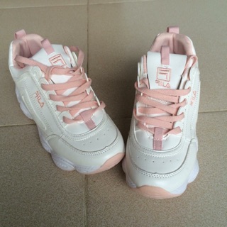 Giày TT[ RẺ VÔ ĐịCH] Giày TT Nữ Ulzzang Fila trắng hồng siêu đẹp 2018