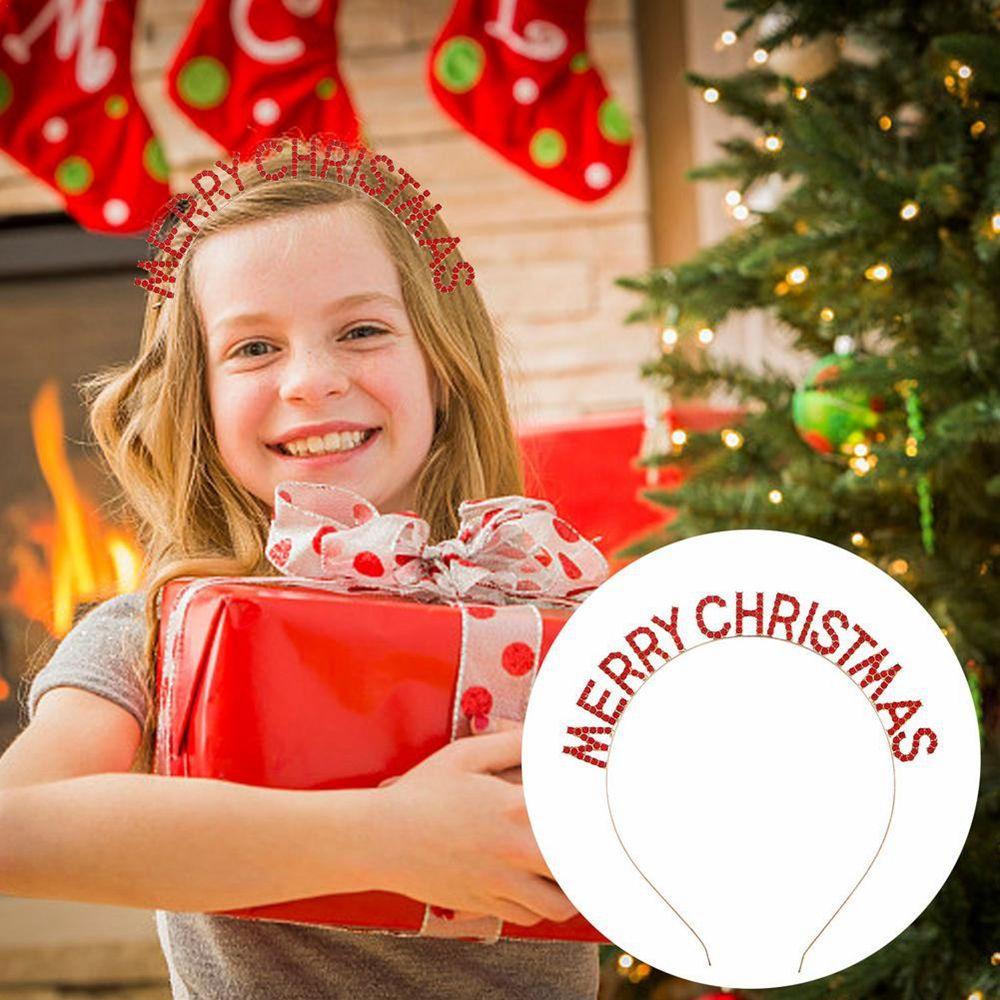 Băng Đô Hợp Kim In Chữ Merry Christmas Năm Mới Phong Cách Hàn Quốc