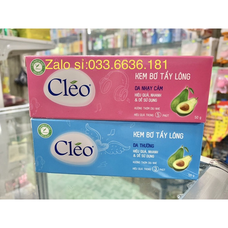 kem tẩy lông bơ Cleo dành cho da nhạy cảm và da thường chai 50g