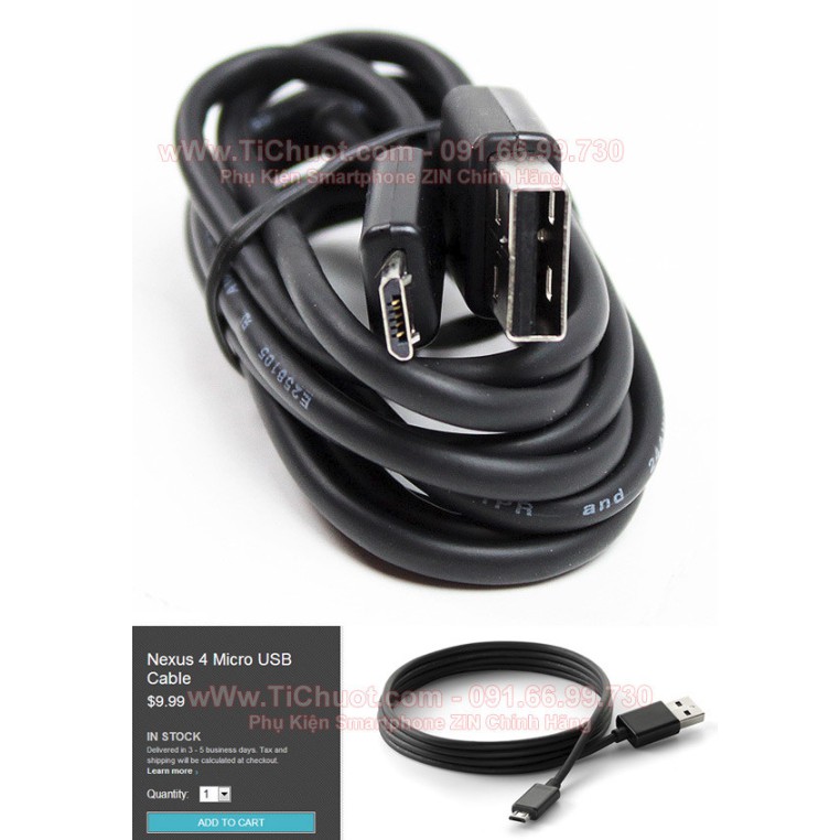 Cáp USB LG Optimus G- Nexus 4, 5, 6 ZIN Chính Hãng