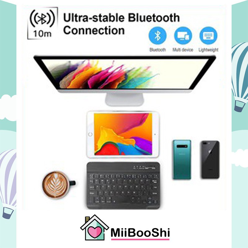 Bàn phím máy tính không dây và chuột mini kết nối Bluetooth dùng cho máy tính bảng, tivi, điện thoại MB33