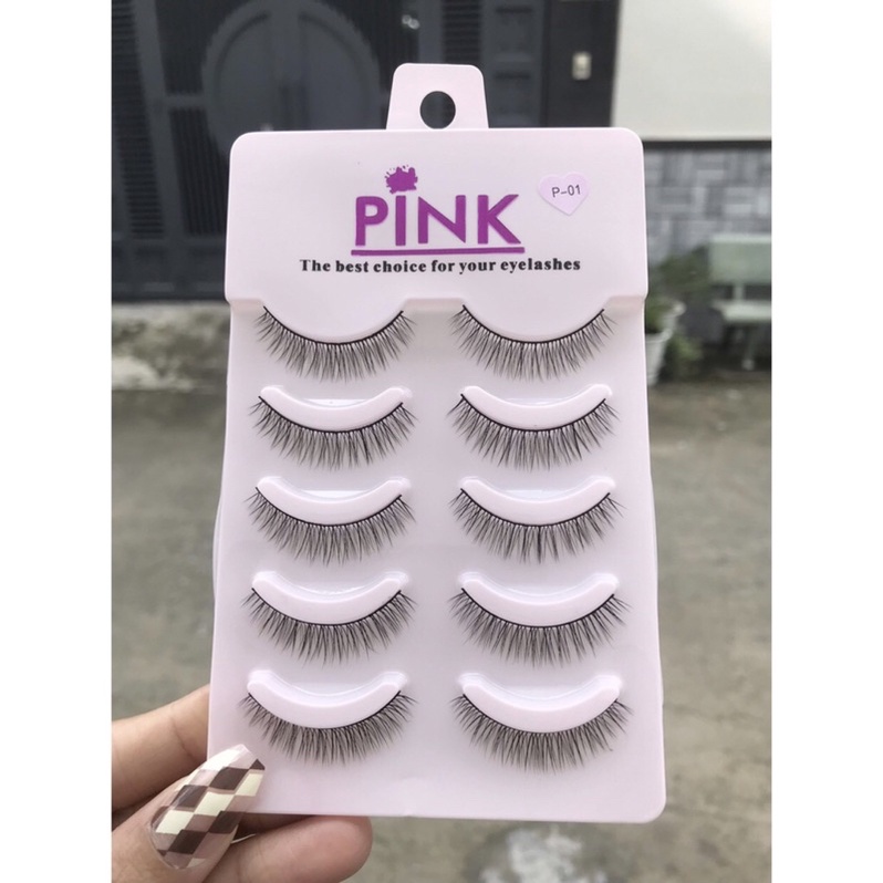 LÔNG MI Giả Pink hộp hồng 5 cặp cao cấp