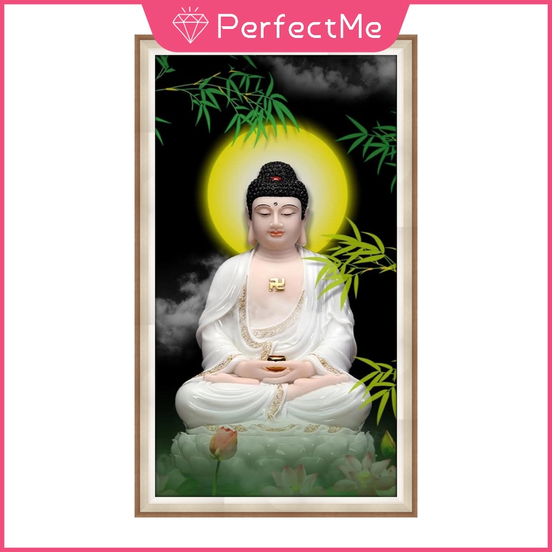 Bộ tranh đính đá 5d 30x50cm tự làm họa tiết phật giáo dùng trang trí nhà cửa