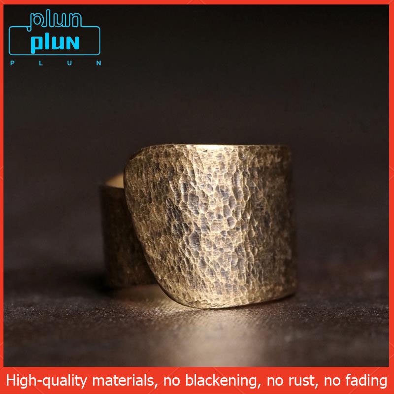 Plun-Nhẫn Đồng Nguyên Bản Thiết Kế Đẹp Độc Lập Hình Hoa Xoăn Nhẫn Totem Họa Tiết Hoa Có Thể Điều Chỉnh Kích Thước Cho Nam Nữ