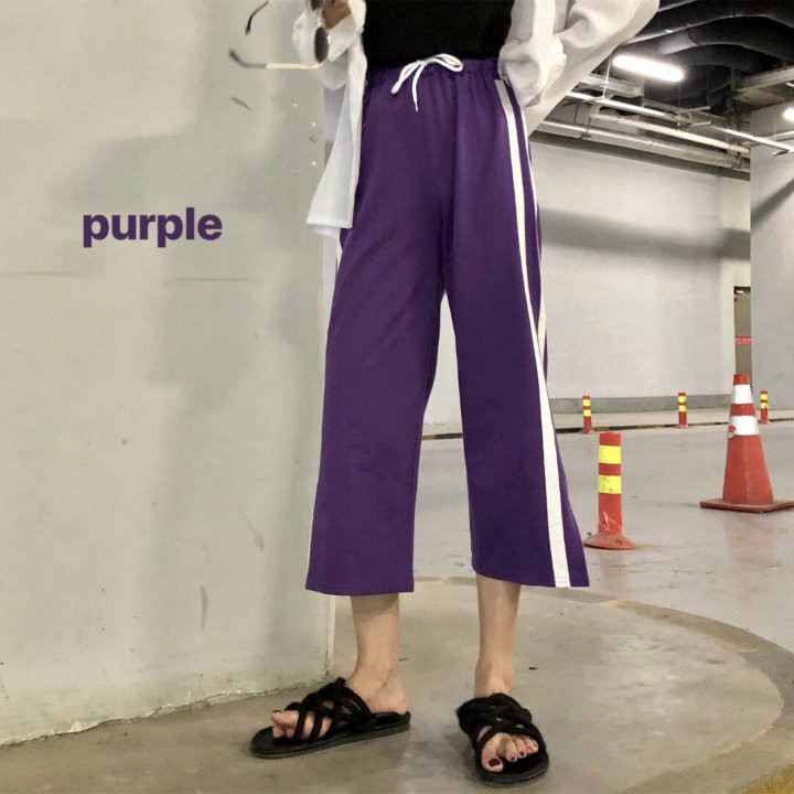 quần culottes viền sọc xẻ tà Mã: QD1981