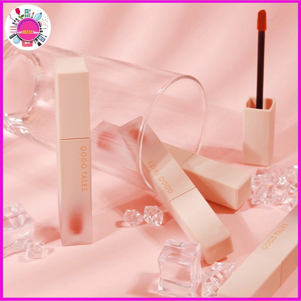 GOGO TALES – Son Kem Đào Mềm Mượt Môi - Siêu Lì Bám Môi - White Tube Glossy Lip Glaze