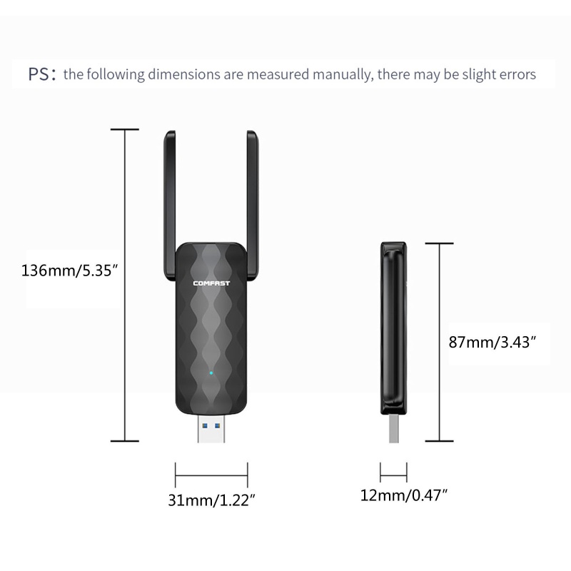Usb Phát WiFi 6 AX 1800Mbps 2.4G &amp; 5.8G 802.11A Thẻ