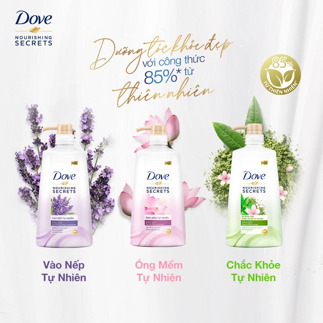 Combo gội xả Dove Matcha và Hoa Anh Đào - Dưỡng Tóc Chắc Khỏe Tự Nhiên 640gr, 610gr