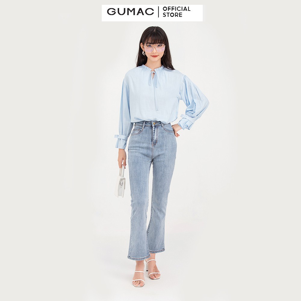 [Mã WABRGUM giảm 10% tối đa 30K đơn 99K] Quần jeans nữ ống loe GUMAC QJC05015 form skiny trẻ trung