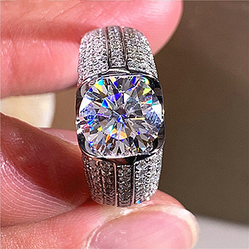 Nhẫn Bạc 925 Đính Đá Sapphire Trắng Sang Trọng Thời Trang